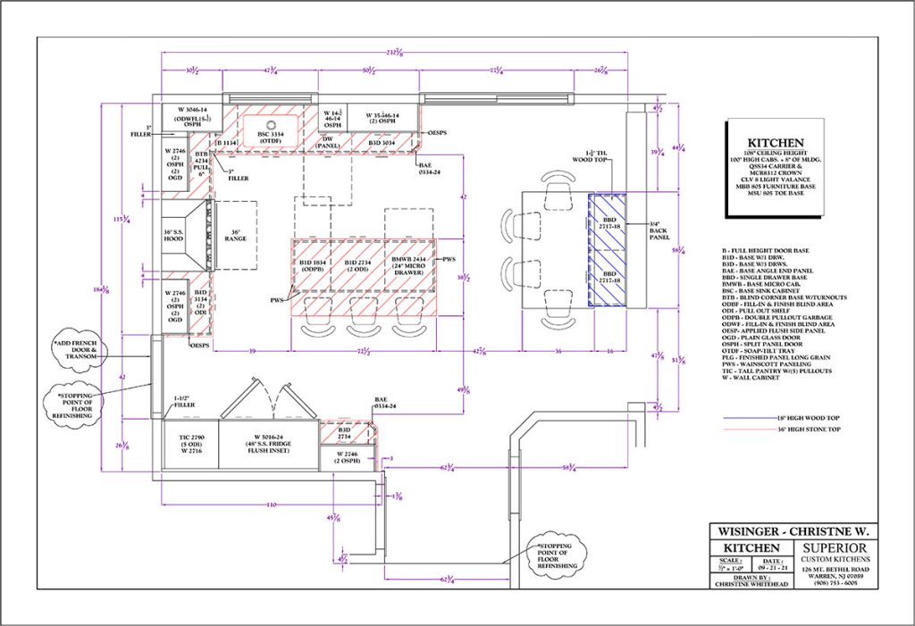 Kitchen Professional Drawing Plans